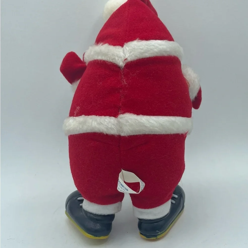 Vintage Rubber Face Santa Toy Plush Merry Christmas Grayhound Specialty Korea 7”